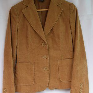 ZARA Basic Corduroy/Velvet Blazer in Tan